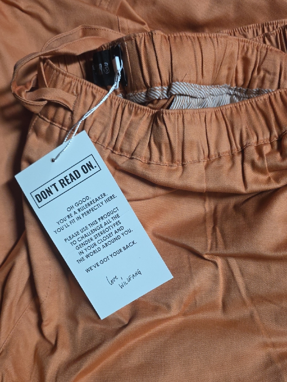 Wildfang Rust Orange Drawstring Pants